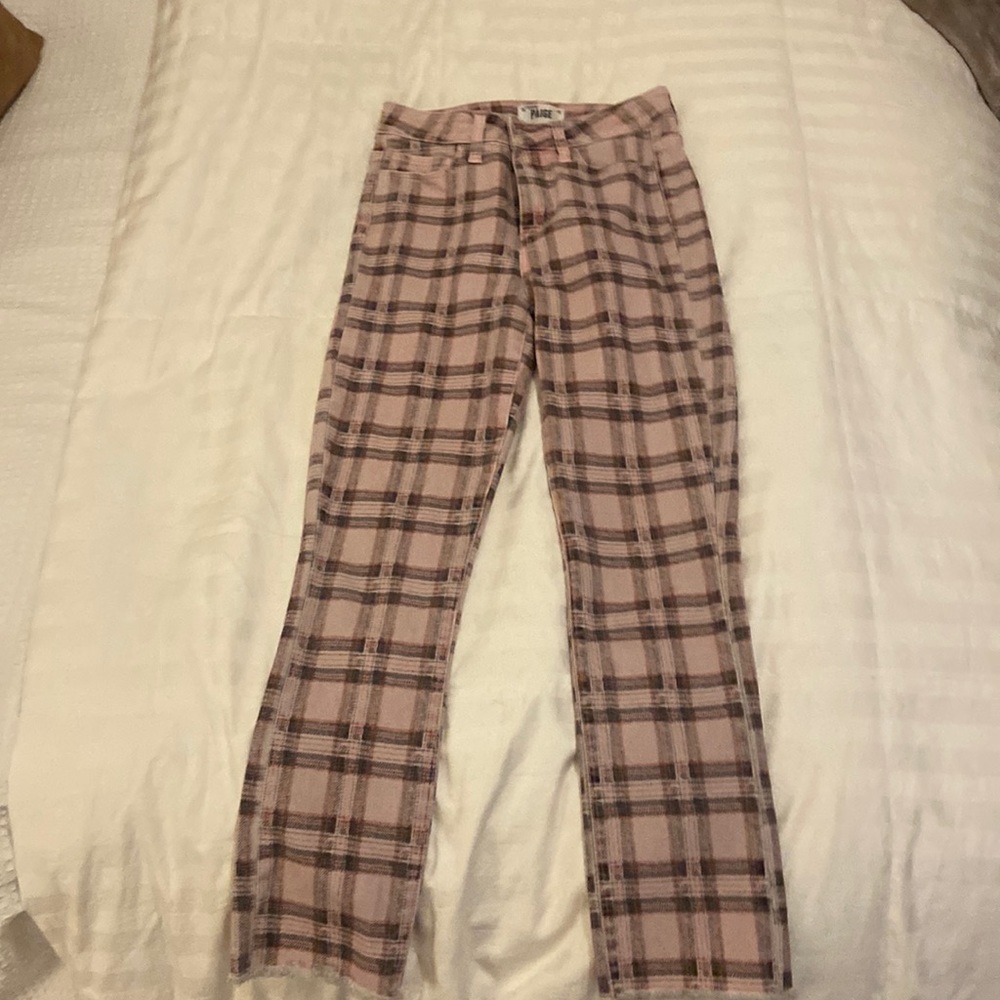 Pink plaid jeans by PAIGE size 25